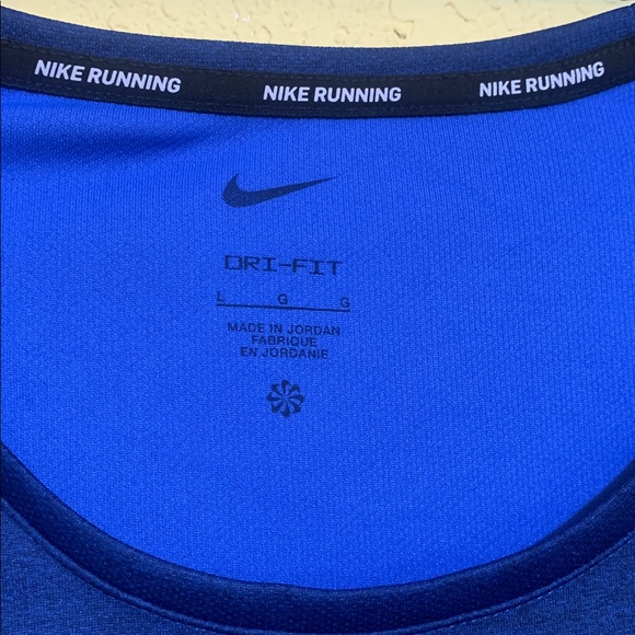 Nike Blue Sleeveless Running Dri-Fit Shirt - Picture 2 of 2